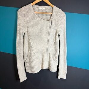 Madewell Women's Grey Merino Wool Zip Cardigan size XS